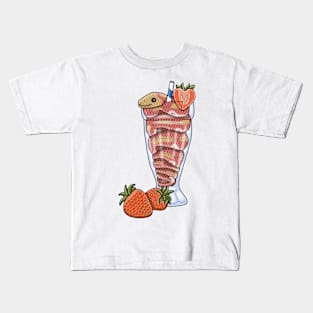 Strawberry smoothie snake Kids T-Shirt